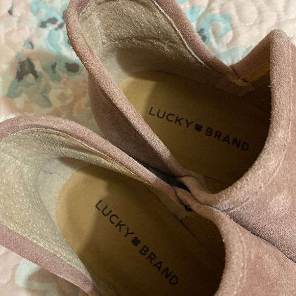 LUCKY brand booties, pink suede, like new! Size 9 - Picture 2 of 7
